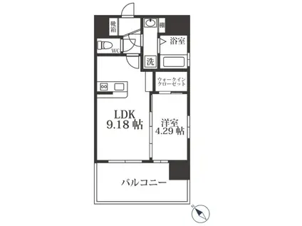 COCCINELLE(1LDK/11階)の間取り写真