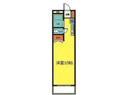 エステートピア(ワンルーム/2階)の間取り写真