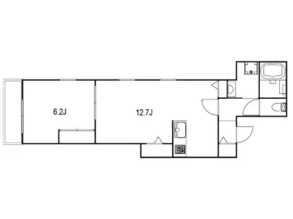 GRAN千歳台A棟(1LDK/2階)の間取り写真