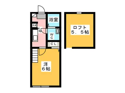 アザーレ・パッシオ生田(1K/2階)の間取り写真