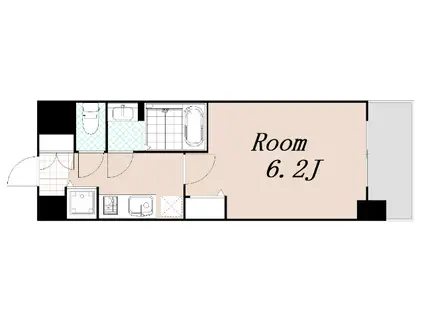 ポルト・ボヌール梅田ウエスト(1K/11階)の間取り写真