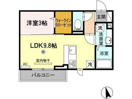 SUN ROAD EN(1LDK/2階)の間取り写真
