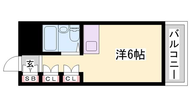 アルビオン西明石(ワンルーム/4階)の間取り写真