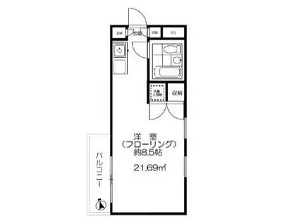 荻窪レジデンス(ワンルーム/3階)の間取り写真