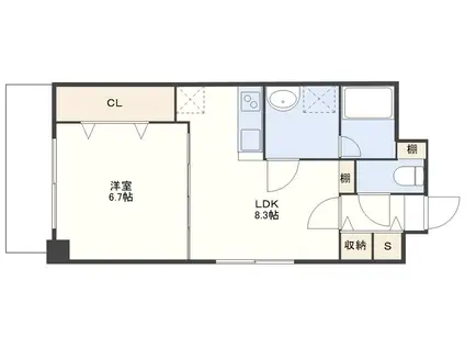 カルディア宝町(1LDK/7階)の間取り写真