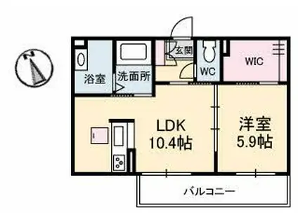 フォーリエ(1LDK/1階)の間取り写真