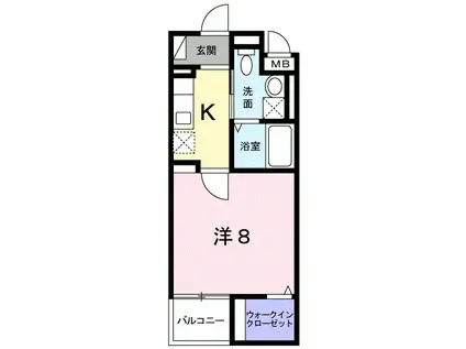 クレール壱番館(1K/3階)の間取り写真