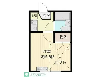 クンストハウス茅ヶ崎館(1K/2階)の間取り写真