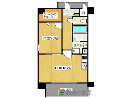 エスペランサ久留米駅前(1LDK/3階)の間取り写真