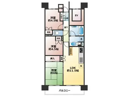 パークホームズ久米川(3LDK/3階)の間取り写真