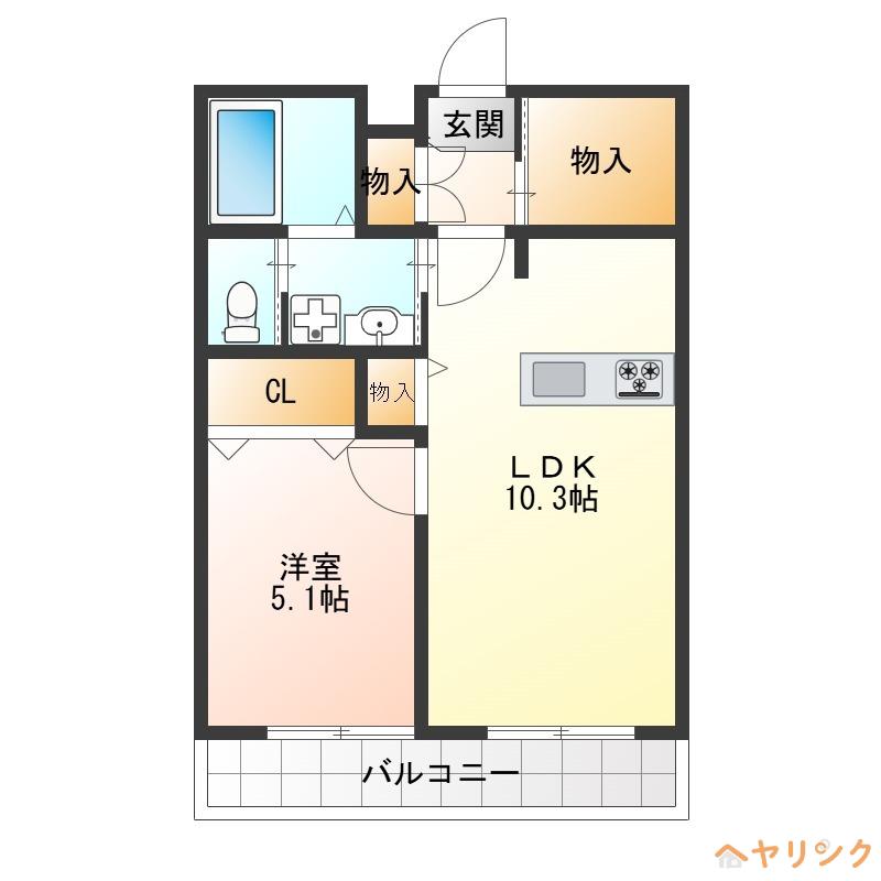 レジデンス八竜(1SLDK/1階)の間取り写真