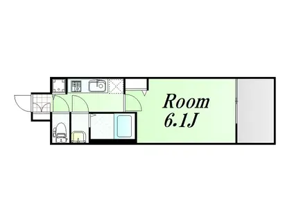 プレサンス京町堀ノース(1K/2階)の間取り写真