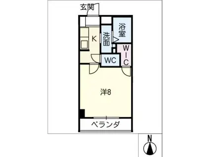 グランテラス岐阜(1K/2階)の間取り写真