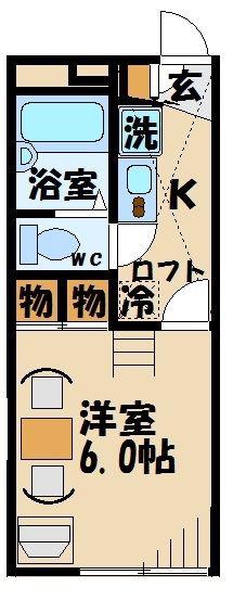 レオパレスハーモニー(1K/2階)の間取り写真