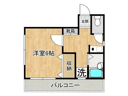 KCビル(1K/3階)の間取り写真