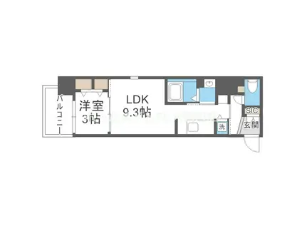 ARTIZA堺(1LDK/9階)の間取り写真