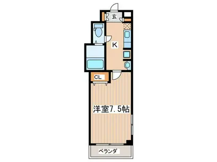 ヒルズガーデン恋ヶ窪(1K/4階)の間取り写真