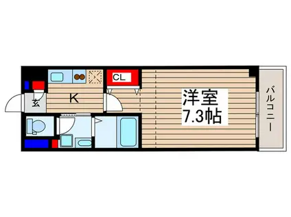 パルクふじみ野(1K/4階)の間取り写真