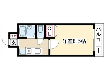 ウェステリア西大須(1K/2階)の間取り写真