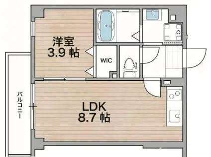 レジデンスコート森ノ宮(1LDK/1階)の間取り写真