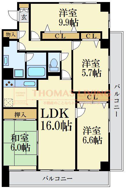 ベルメゾン赤坂フォレスト(4LDK/4階)の間取り写真