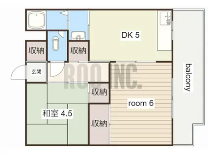 歌野マンション(2DK/1階)の間取り写真