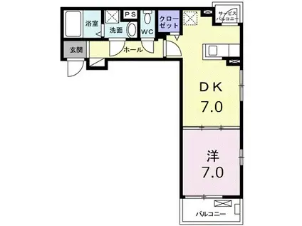 JIN FINEジンファイン(1DK/3階)の間取り写真
