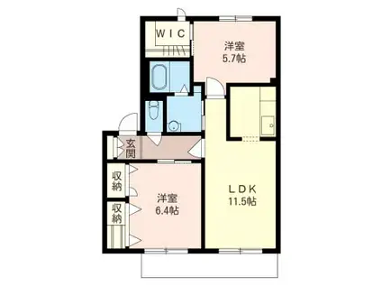 アルシオネII-C(2LDK/1階)の間取り写真