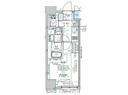 ディアレイシャス大須観音III(1K/11階)の間取り写真