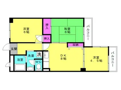 ココシャルム I(3DK/3階)の間取り写真