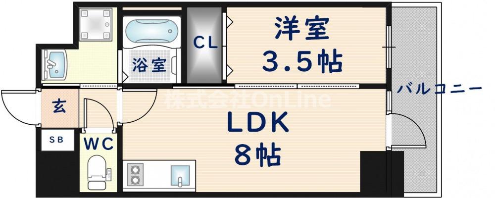 リアライズ布施駅前(1LDK/5階)の間取り写真