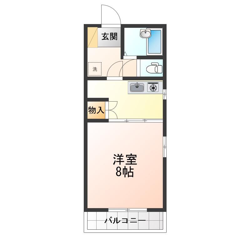 クレールIII(1K/2階)の間取り写真