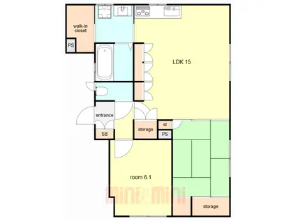 グランメール(2LDK/1階)の間取り写真