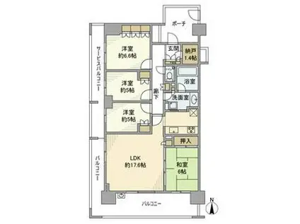 デライトシティブレスコート(4LDK/2階)の間取り写真