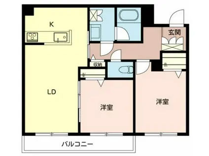 シャーメゾンオリーブ(2LDK/2階)の間取り写真