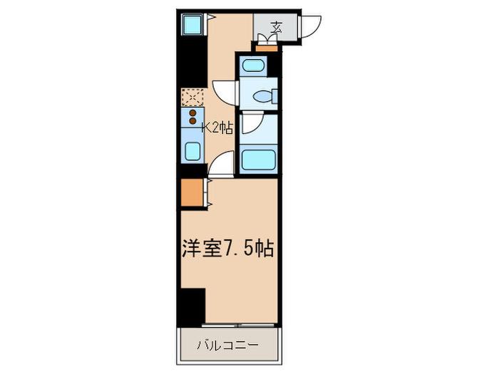 SS. FLAT神楽坂サウス(1K/4階)の間取り写真