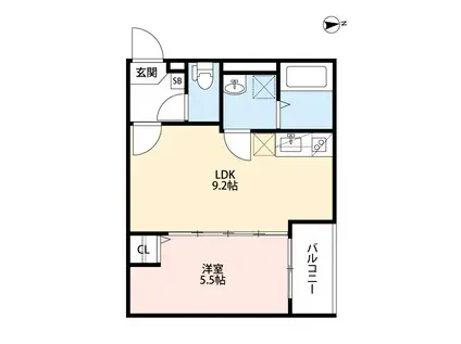 COSINESS尼崎(1LDK/3階)の間取り写真