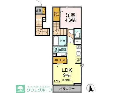 ウインドウ ウィンド(1LDK/2階)の間取り写真