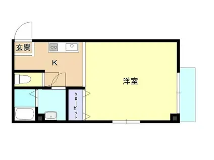 ベルフラワー(1K/3階)の間取り写真