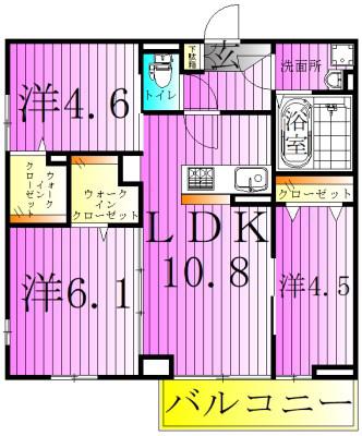 グランドゥール ソレイユ(3LDK/2階)の間取り写真