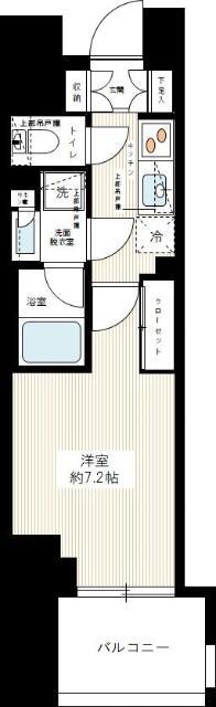 デュフレ南千住(1K/13階)の間取り写真