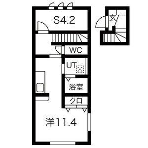 ラフィーネノワール(1LDK/2階)の間取り写真