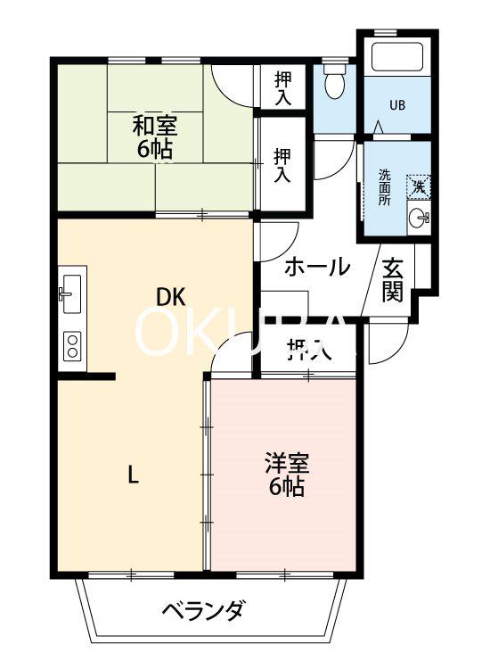 オーキッドハイツ(2LDK/2階)の間取り写真