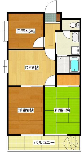 第138新井ビル(3DK/3階)の間取り写真