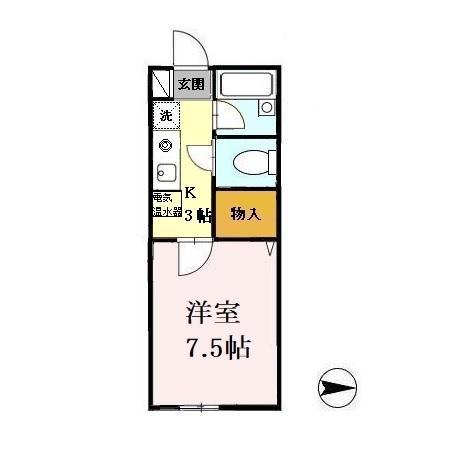 エヌエフ・コープ2(1K/3階)の間取り写真