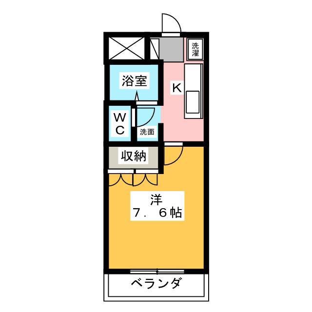 エヴァーグリーン(1K/1階)の間取り写真