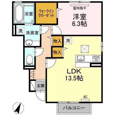 セントセシリア(1LDK/1階)の間取り写真