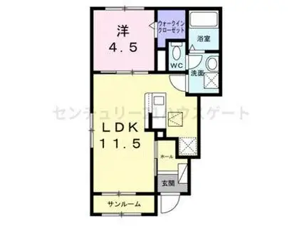 エレガンス メゾン I(1LDK/1階)の間取り写真