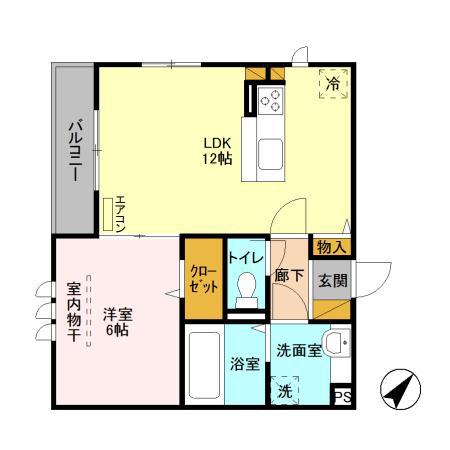 GRANSOLEIL(1LDK/3階)の間取り写真
