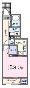 セレニテ(1K/1階)の間取り写真